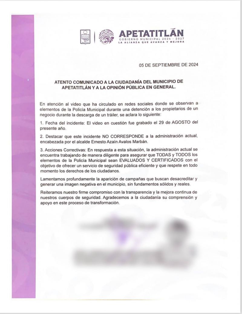 Comunicado oficial