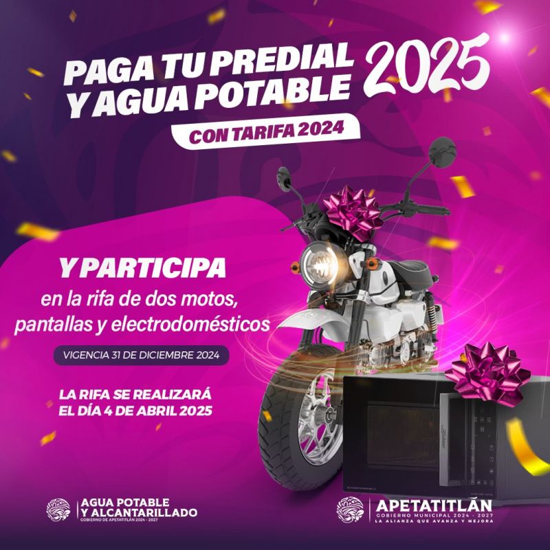Paga tu agua y predial 2025 con tarifa 2024